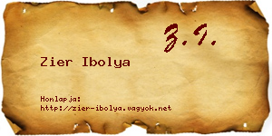 Zier Ibolya névjegykártya